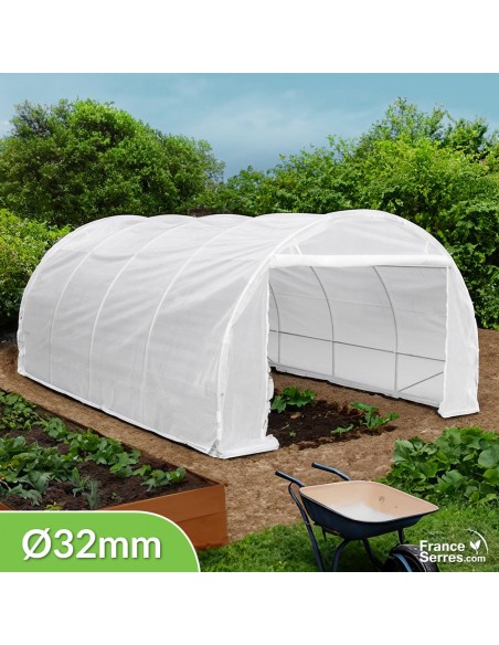Serre tunnel demi-lune Eco "Plus" de 18m² modulable avec structure de 32 mm