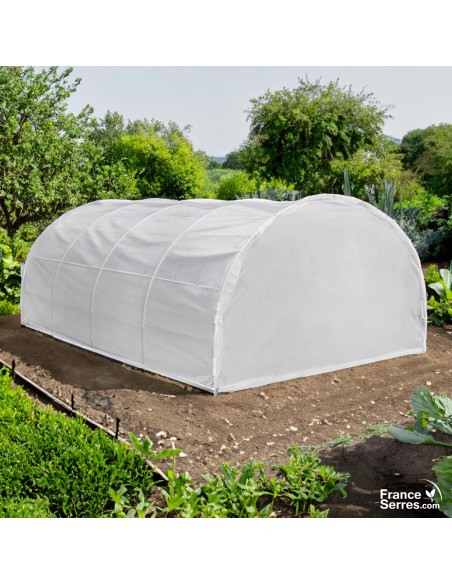 Serre tunnel demi-lune Eco de 18m² avec son pignon plein