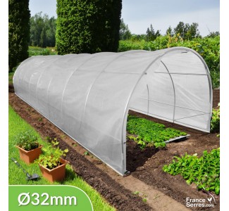 Grande serre tunnel modulable de 24m² avec bâche translucide traitée anti-UV et antibuée