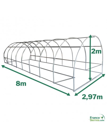 Dimensions de la structure de la grande serre de jardin 24m²