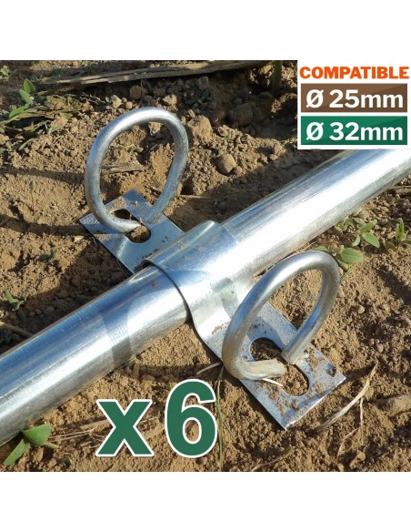 Lot de 6 piquets d'ancrage inclus avec la serre