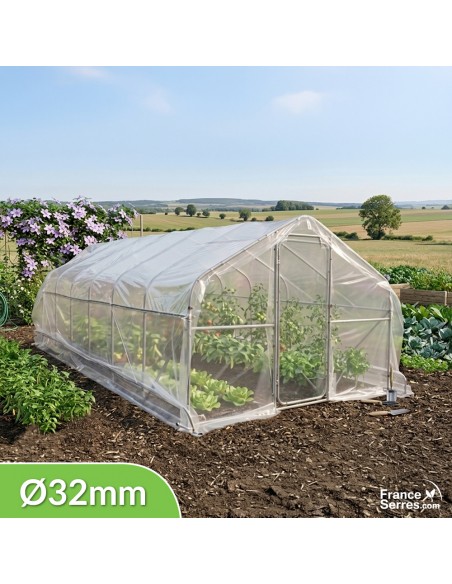Serre chapelle de surface 18m² avec structure de diamètre 32mm