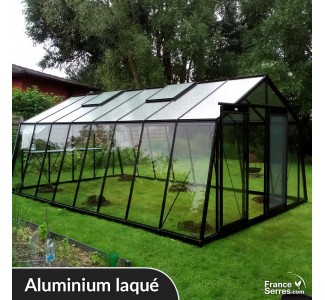 Serre de jardin en verre OBLIQUE 22,53m² -  Aluminium laqué