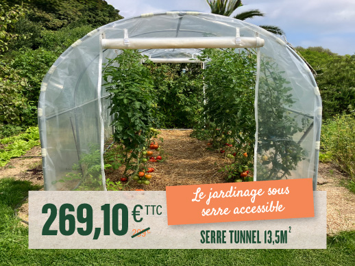 Serre de jardin avec des portes enroulables en promotion